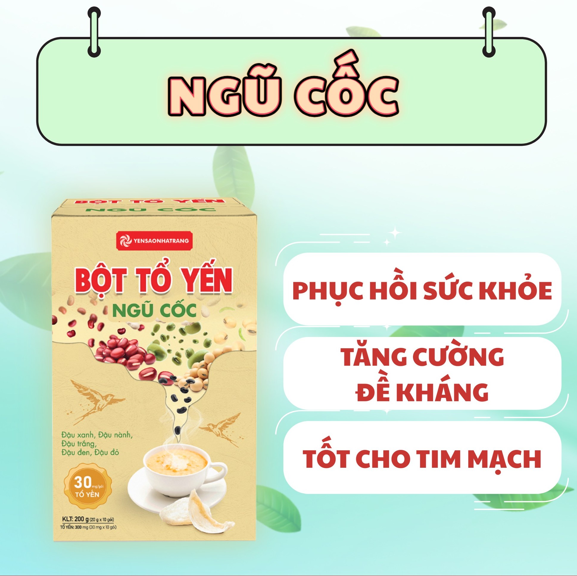 Bột tổ yến ngũ cốc giúp phục hồi sức khỏe, tăng cường đề kháng và tốt cho tim mạch